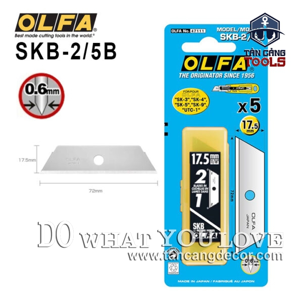 Combo 5 Dao Cắt Tự Rút 17.5 mm Olfa SKB-2