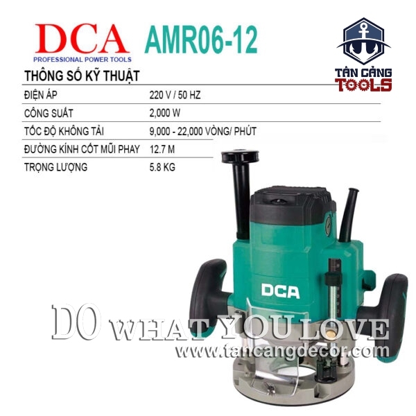 Alternative view of Máy Phay DCA AMR06-12 Cốt 12.7 mm 6 Cấp Điều Tốc 2000W