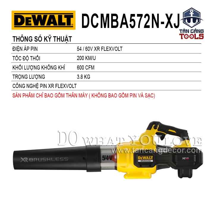 Máy Thổi Bụi Dùng Pin Flex Volt 54/60V DeWalt DCMBA572 - XJ ( Thân Máy ) - Ảnh 2