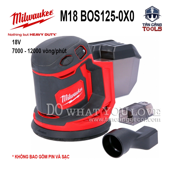 Máy Chà Nhám Tròn Dùng Pin Milwaukee M18 BOS125 - 0X0 ( Thân Máy )