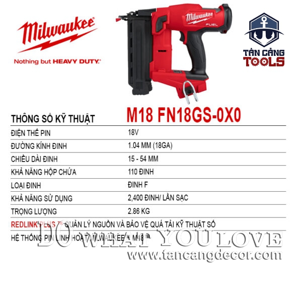 Alternative view of Súng Bắn Đinh F Dùng Pin Milwaukee M18 FN18GS - 0X0 ( Thân Máy )