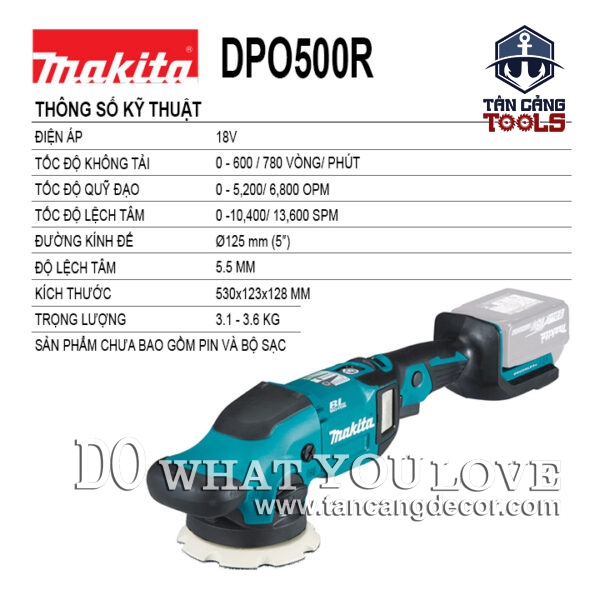 Alternative view of Máy Đánh Bóng Quỹ Đạo Tròn Dùng Pin Có 5 Cấp Điều Tốc Makita DPO500 ( Thân Máy )