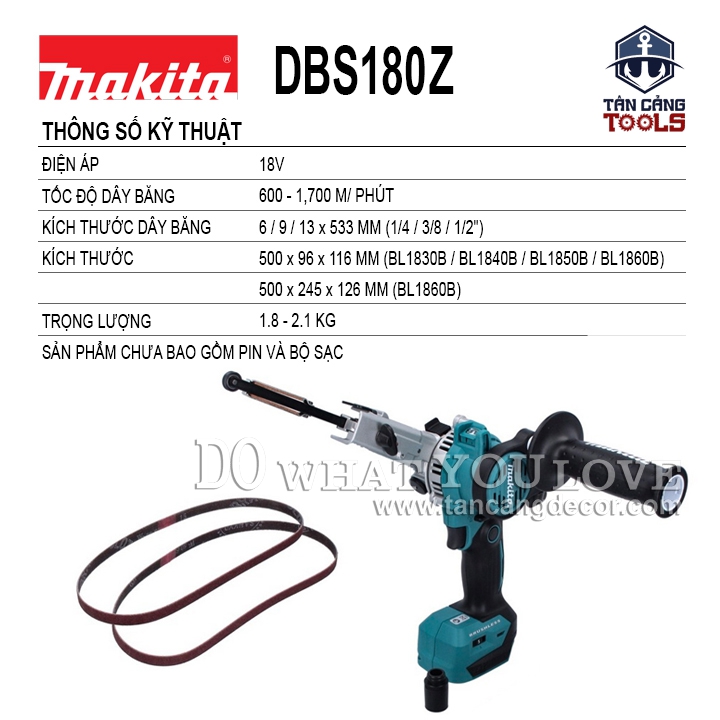 Máy Chà Nhám Băng 9 x 533 Mm Dùng Pin Makita 18V DBS180Z ( Thân Máy ) - Ảnh 2