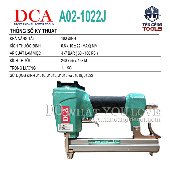 Súng Bắn Đinh U Dùng Hơi 0.6 x 10 x 22 mm DCA A02-1022J - Ảnh 2