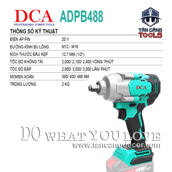 Alternative view of Máy Siết Bu Lông Dùng Pin DCA 20V ADPB488Z 1/2 Inches ( Thân Máy )