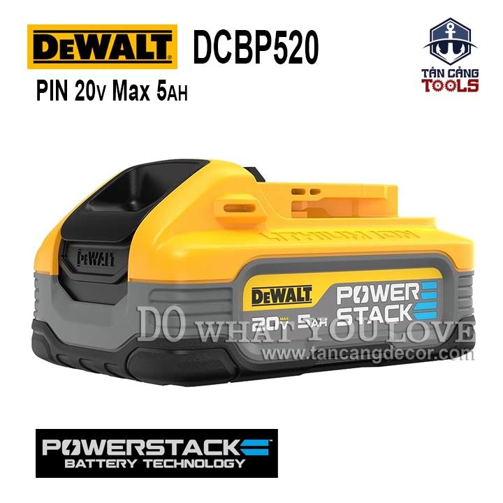 Pin PowerStack 20V 5.0Ah DeWalt DCBP520