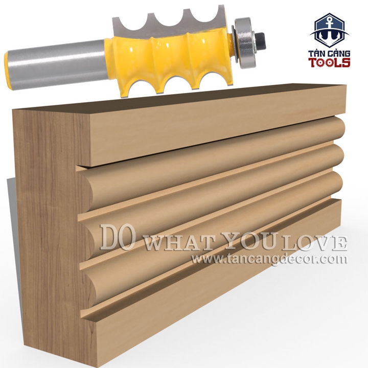 Mũi Router Đánh Phào Chỉ Lồi 3 Rãnh R.4.76 Cốt 12.7 mm - Ảnh 8