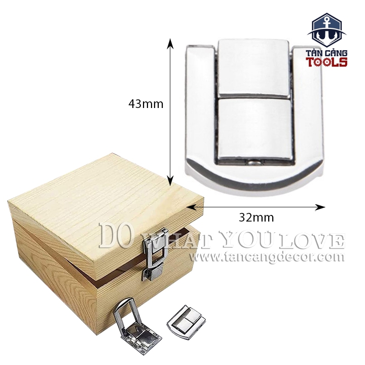 Khóa Hộp 40 Thép - KT: 3.2 x 4.3 cm