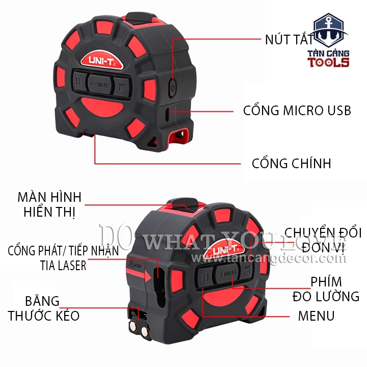 Thước Cuộn 5 Mét Kết Hợp Đo Khoảng Cách Điện Tử 50 Mét UNI-T LM50T ( Nhiều Tính Năng ) - Ảnh 14