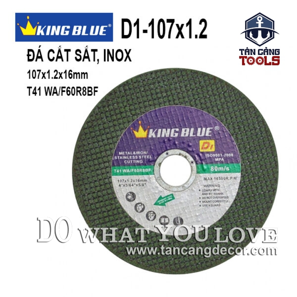 Combo 5 Viên Đá Cắt Sắt, Inox 107 mm KingBlue D1-107x1.2