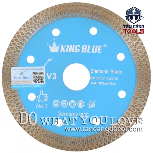 Alternative view of Lưỡi Cắt Đa Năng 110 mm KingBlue V3-110x10x1.3 ( Gạch Men, Đá Marble, Đá Granite )