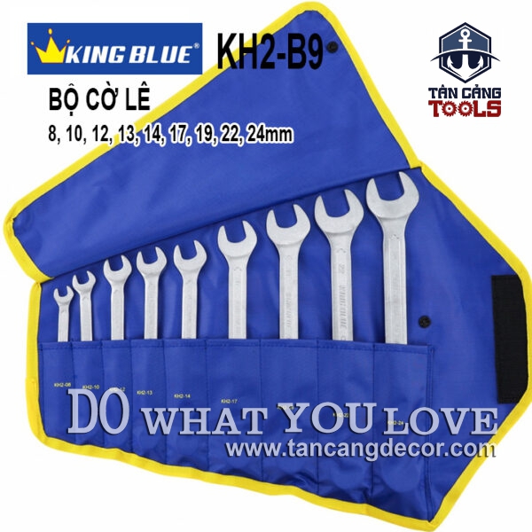 Bộ Cờ Lê 1 Đầu Khóa 1 Đầu Miệng Vòng 9 Chi Tiết KingBlue KH2-B9 ( 8, 10, 12, 13, 14, 17, 19, 22, 24 mm )