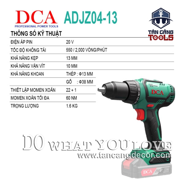Alternative view of Máy Khoan Vặn Vít Dùng Pin DCA 20V ADJZ04-13Z ( Thân Máy )