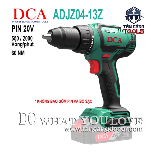Máy Khoan Vặn Vít Dùng Pin DCA 20V ADJZ04-13Z ( Thân Máy )