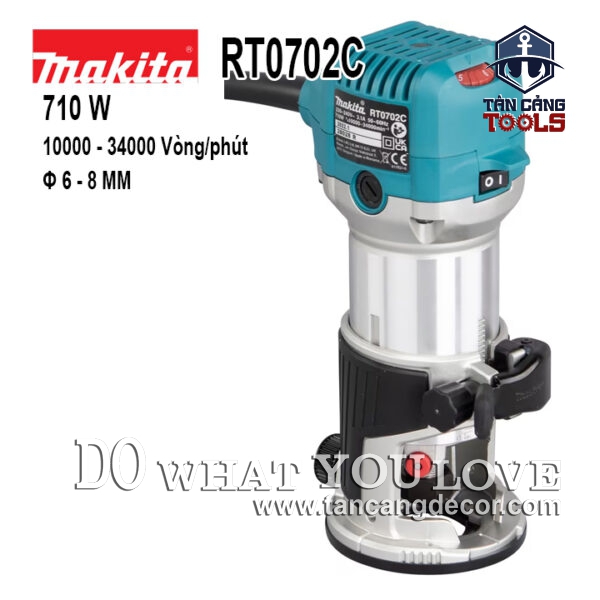 Máy Phay Makita RT0702C Cốt 6.35 - 9.52 mm 710W ( Cơ Chế Chống Khởi Động Lại )