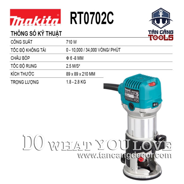 Alternative view of Máy Phay Makita RT0702C Cốt 6.35 - 9.52 mm 710W ( Cơ Chế Chống Khởi Động Lại )