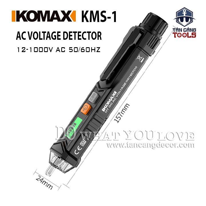 Bút Thử Điện Không Chạm Điện Tử 12V Đến 1000V Komax KMS-1 ( Phân Biệt Dây Nóng, Dây Nguội )