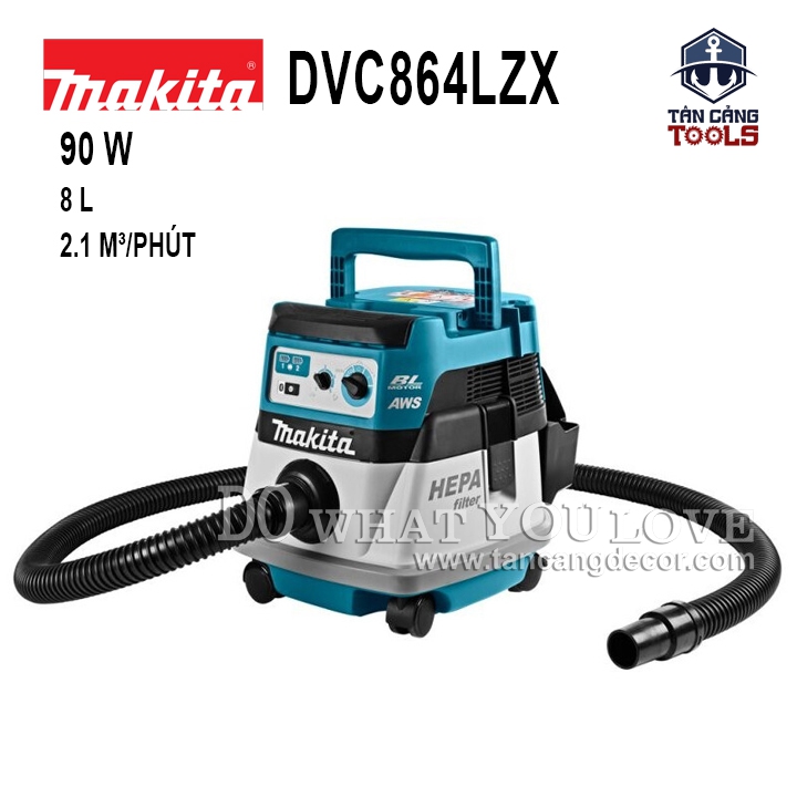 Máy Hút Bụi 8 Lít Dùng Pin 18V x 2 Makita DCV864LXZ ( Tính Năng Auto Start ) ( Thân Máy )
