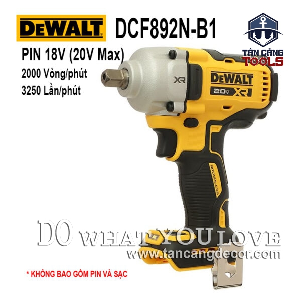 Máy Siết Bu Lông Dùng Pin DeWalt 18V DCF892N 1/2 Inches Đầu Bi ( Thân Máy )