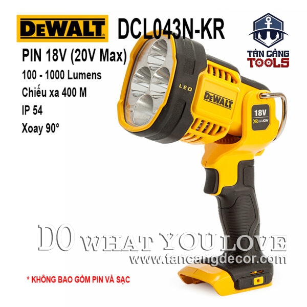 Đèn Pin Dùng Pin 20V Dewalt DCL043N ( Thân Máy )