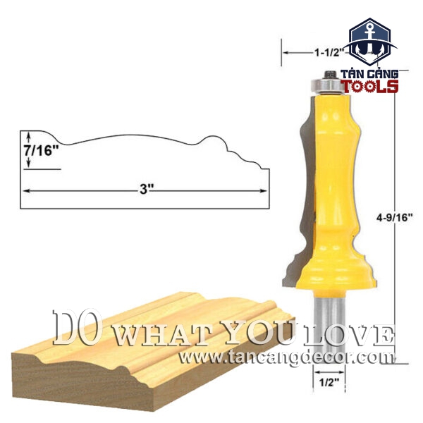 Alternative view of Mũi Router Đánh Phào Chỉ Chân Tủ 76.2 mm Cốt 12.7 mm