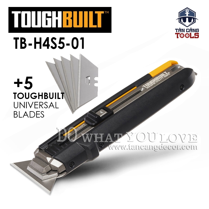 Dao Rọc Cáp Đa Năng Toughbuilt TB-H4S5-01 Kèm 5 Lưỡi Dao ( Tay Cầm Thép Bọc Su )