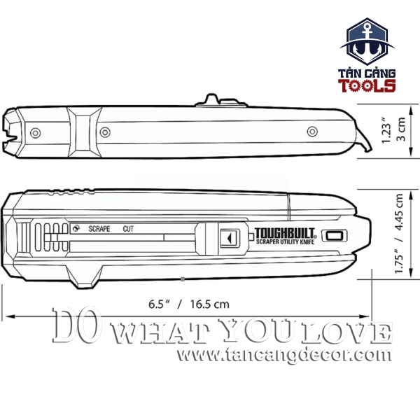 Alternative view of Dao Rọc Cáp Đa Năng Toughbuilt TB-H4S5-01 Kèm 5 Lưỡi Dao ( Tay Cầm Thép Bọc Su )