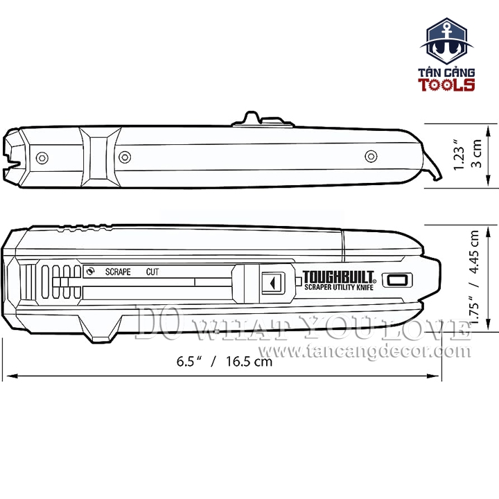 Dao Rọc Cáp Đa Năng Toughbuilt TB-H4S5-01 Kèm 5 Lưỡi Dao ( Tay Cầm Thép Bọc Su ) - Ảnh 2