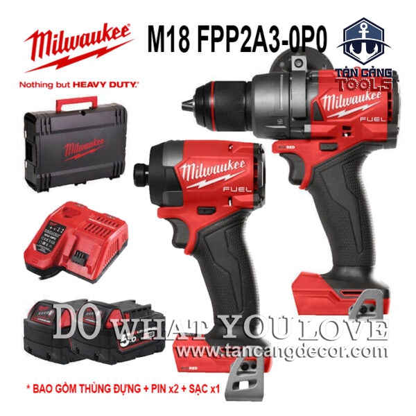 Combo FID3 + FPD3 Milwaukee M18 FPP2A3 Phiên Bản Mới ( 2 Pin 5.0Ah, 1 Sạc, Hộp Đựng )