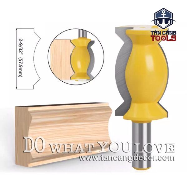 Mũi Router Đánh Phào Chỉ Lõm Đối Xứng 60.32 mm Cốt 12.7 mm - Ảnh 3