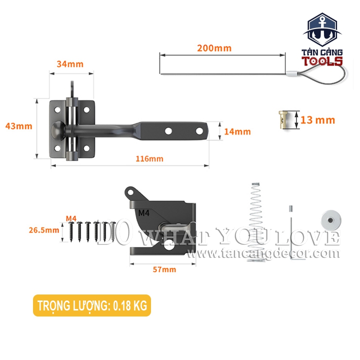 Chốt Khóa Cửa Tự Động - Ảnh 2