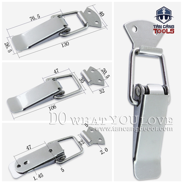 Khóa gài Inox 201 Loại Trơn Size XL 103mm - Ảnh 2