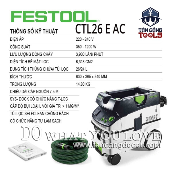 Alternative view of Máy Hút Bụi 26 Lít Festool CLEANTEC CTL 26 E AC 230V