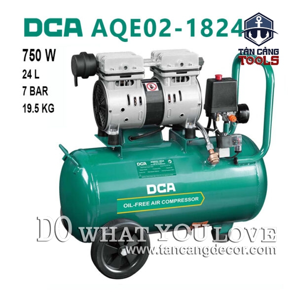 Máy Nén Khí Không Dầu 24 Lít 750W DCA AQE02-1824