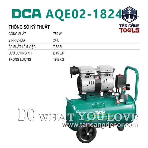 Alternative view of Máy Nén Khí Không Dầu 24 Lít 750W DCA AQE02-1824