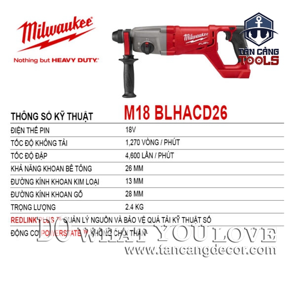 Combo FMTIW2F12 + BLHACD26 Milwaukee M18 ( 2 Pin 5.0Ah, 1 Sạc Nhanh, 2 Thùng, 2 Thân Máy, 1 Sạc Dự Phòng, Dao CaMo ) - Ảnh 3