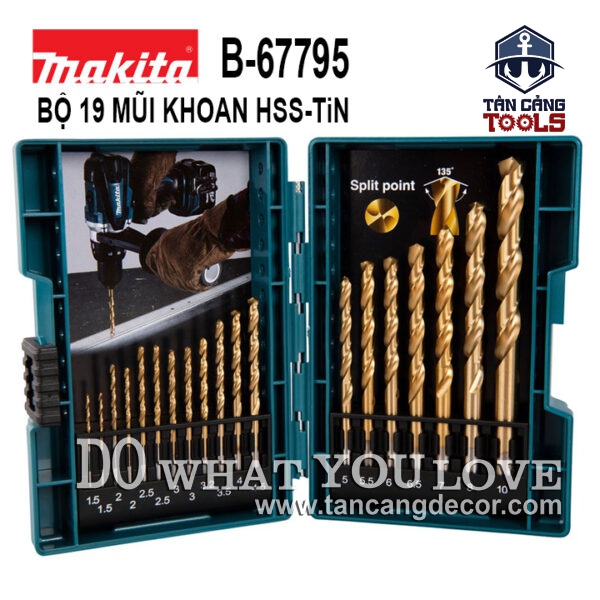 Bộ Mũi Khoan Kim Loại HSS-TIN 19 Chi Tiết Makita B-67795