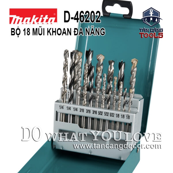 Bộ Mũi Khoan Đa Nẵng 18 Chi Tiết Makita D-46202
