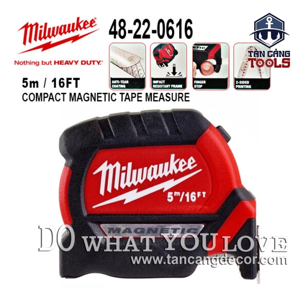 Thước Cuộn Thép 5 M Milwaukee 48-22-0616 Có Tích Hợp Nam Châm