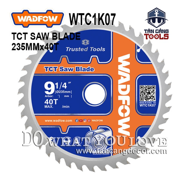 Lưỡi Cưa Gỗ Hợp Kim 235 x 30 mm x 40T Wadfow WTC1K07