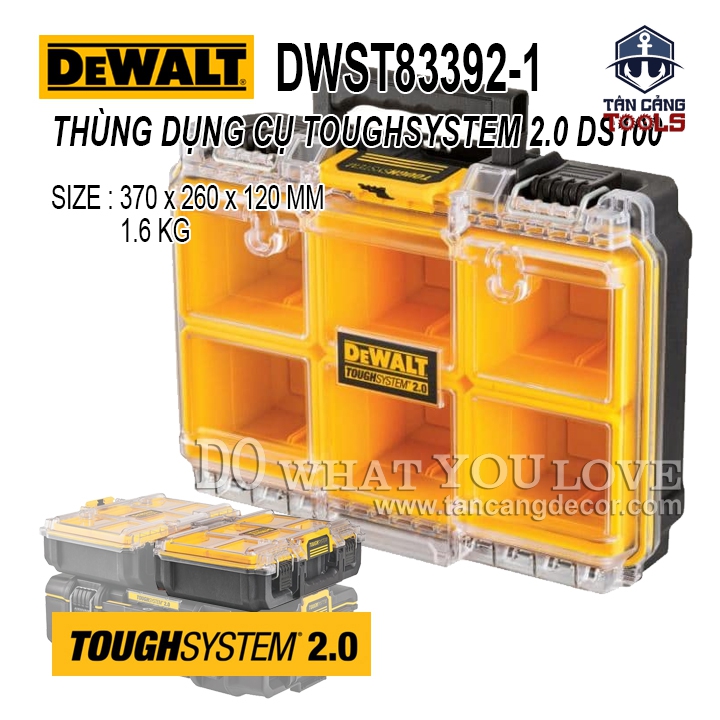 Hộp Đựng Dụng Cụ DeWalt DWST83392-1 ToughSystem 2.0 Chuẩn IP65
