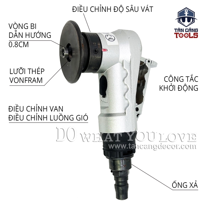 Máy Gọt Chỉ Dùng Hơi Mini Lưỡi Cong R1.5 - Ảnh 6