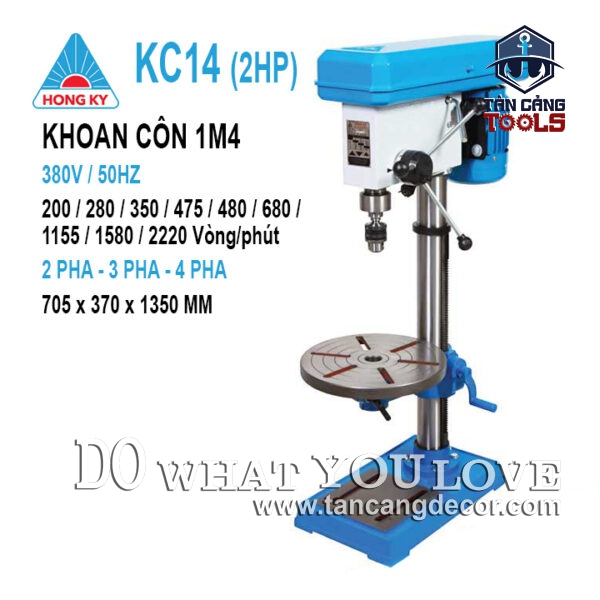 Máy Khoan Bàn Hồng Ký KC14 2 HP ( Khoan Côn, Điện 3 Pha )