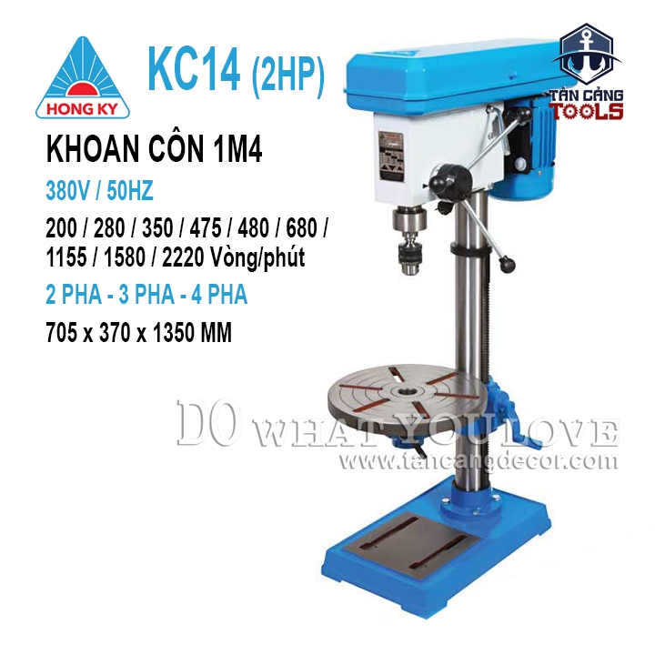 Máy Khoan Bàn Hồng Ký KC14 2 HP ( Khoan Côn, Điện 3 Pha )