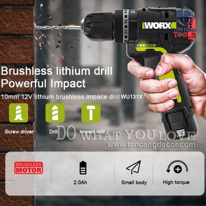 Combo Máy Vặn Vít, Máy Khoan Dùng Pin 12V Worx WU920X ( 2 Thân Máy, 2 Pin 2.0Ah, 1 Sạc, 1 Thùng ) - Ảnh 6