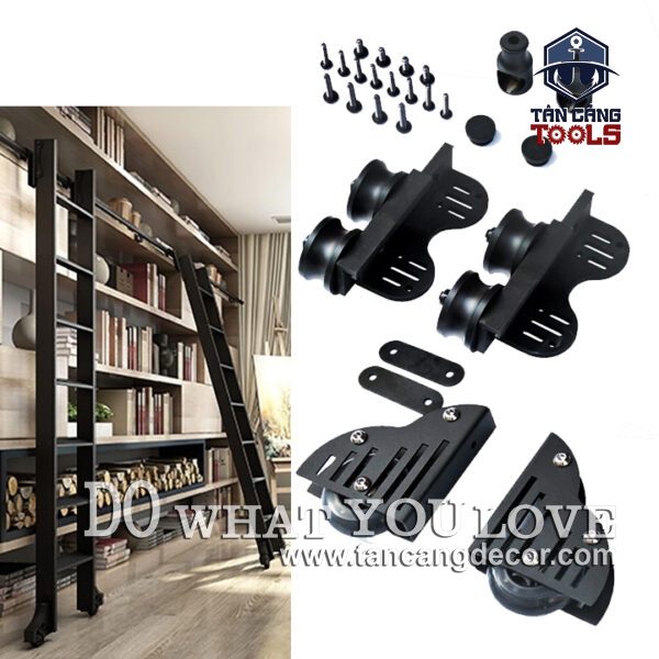 Phụ kiện Thang Trượt Barn Door Dành Cho Tủ Sách, Giường Tầng ( Xếp Thẳng, Có Khóa )