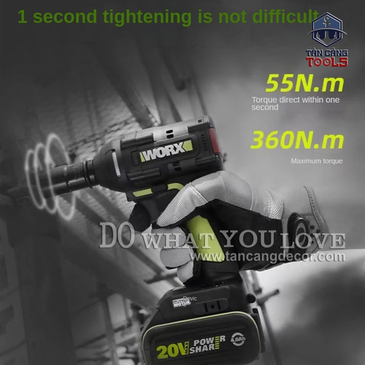 Máy Siết Bu Lông Dùng Pin 20V Worx WU279.9 1/2 Inches ( Thân Máy ) - Ảnh 4
