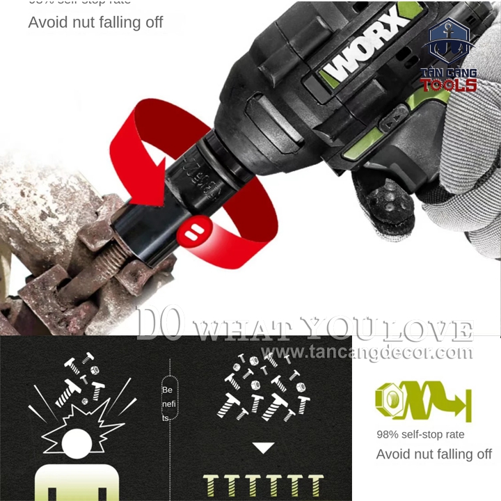 Máy Siết Bu Lông Dùng Pin 20V Worx WU279.9 1/2 Inches ( Thân Máy ) - Ảnh 6