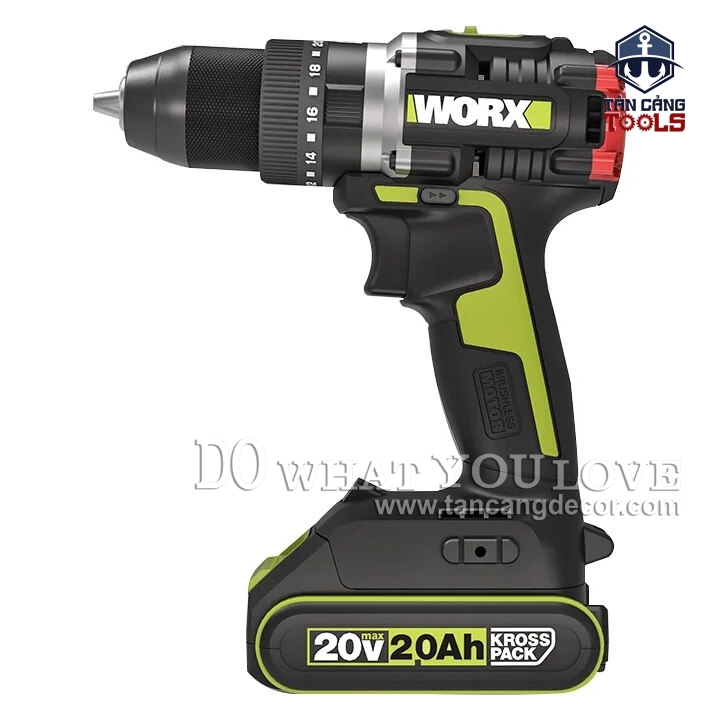 Combo Máy Khoan Động Lực Dùng Pin 20V Worx WU369 ( 2 Pin 2.0Ah, 1 Sạc, 1 Túi ) - Ảnh 3
