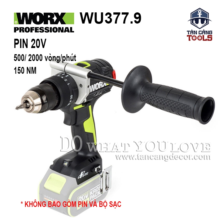 Máy Khoan Động Lực Dùng Pin 20V Worx WU377.9 ( Thân Máy)